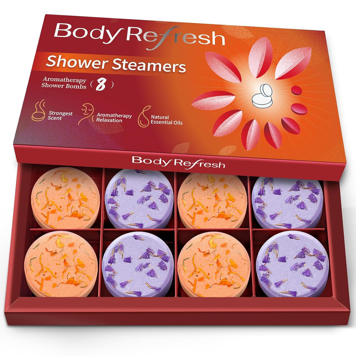 BodyRefresh bombes-douche aromathérapie dans emballage luxueux, spa à domicile