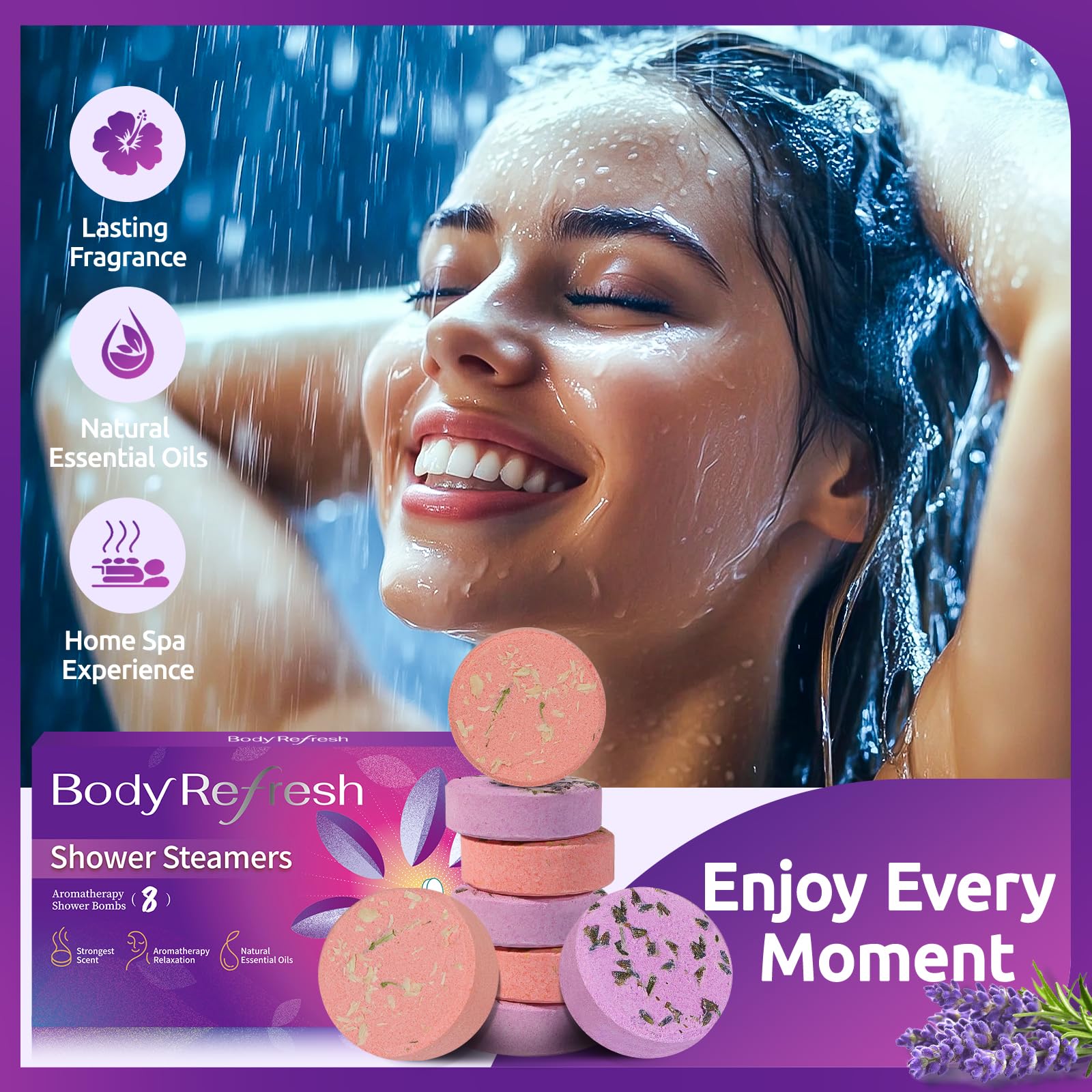 BodyRefresh bombe-douche pasteque-arome-intense pour une expérience bien-être rafraîchissante.