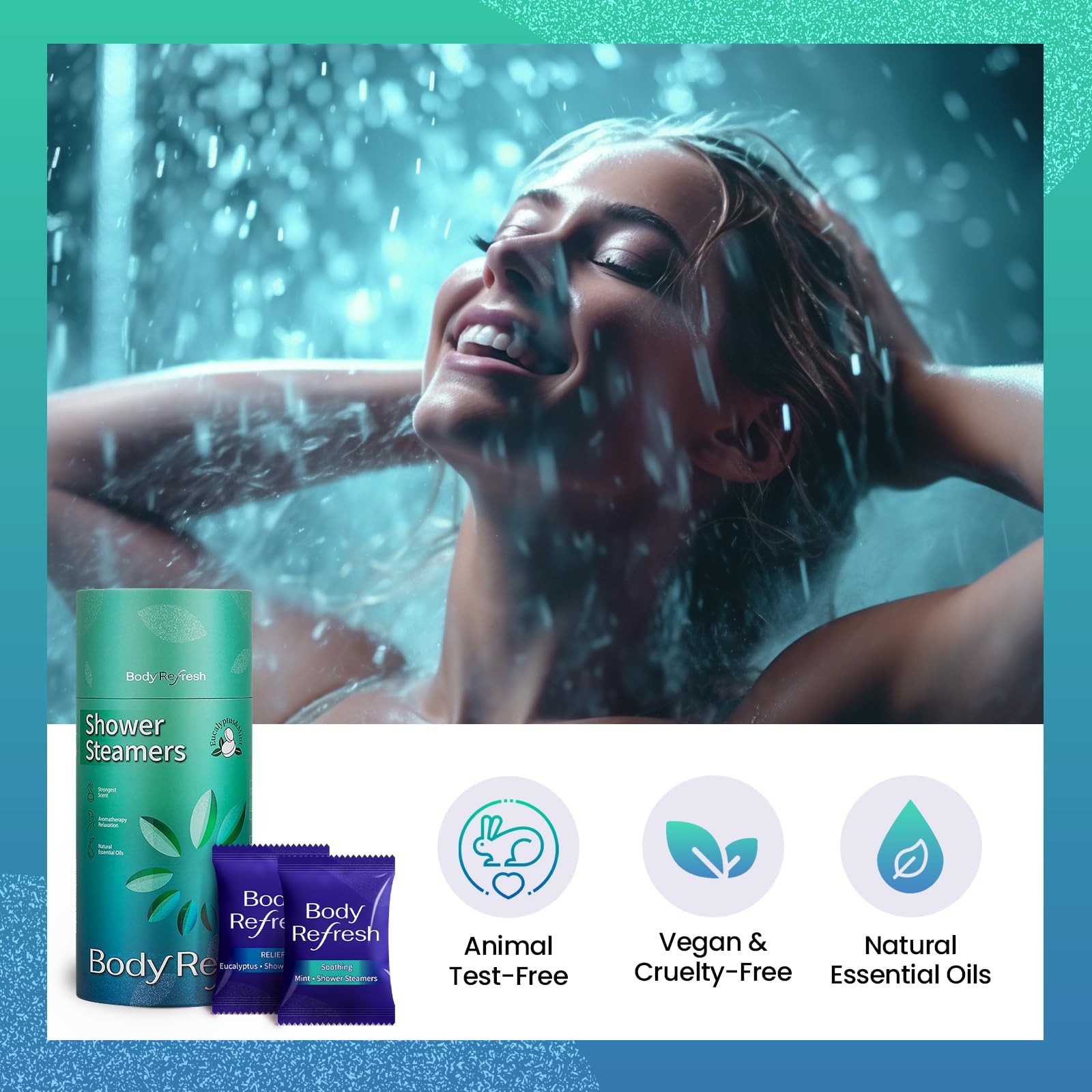 BodyRefresh emballages individuels bombes douche, rangement pratique et hygiène assurée
