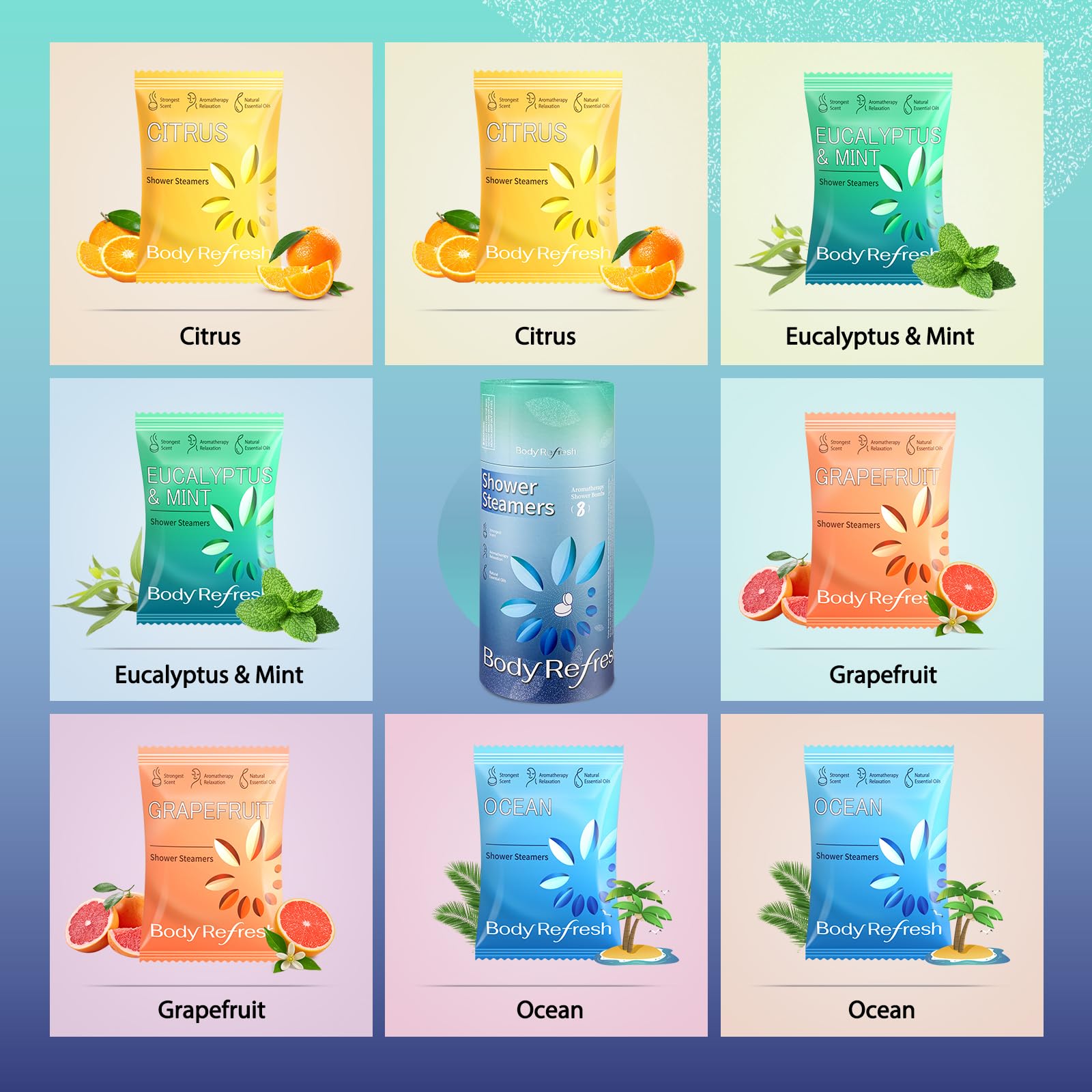BodyRefresh steamers pamplemousse pour réveil sensoriel matinal.