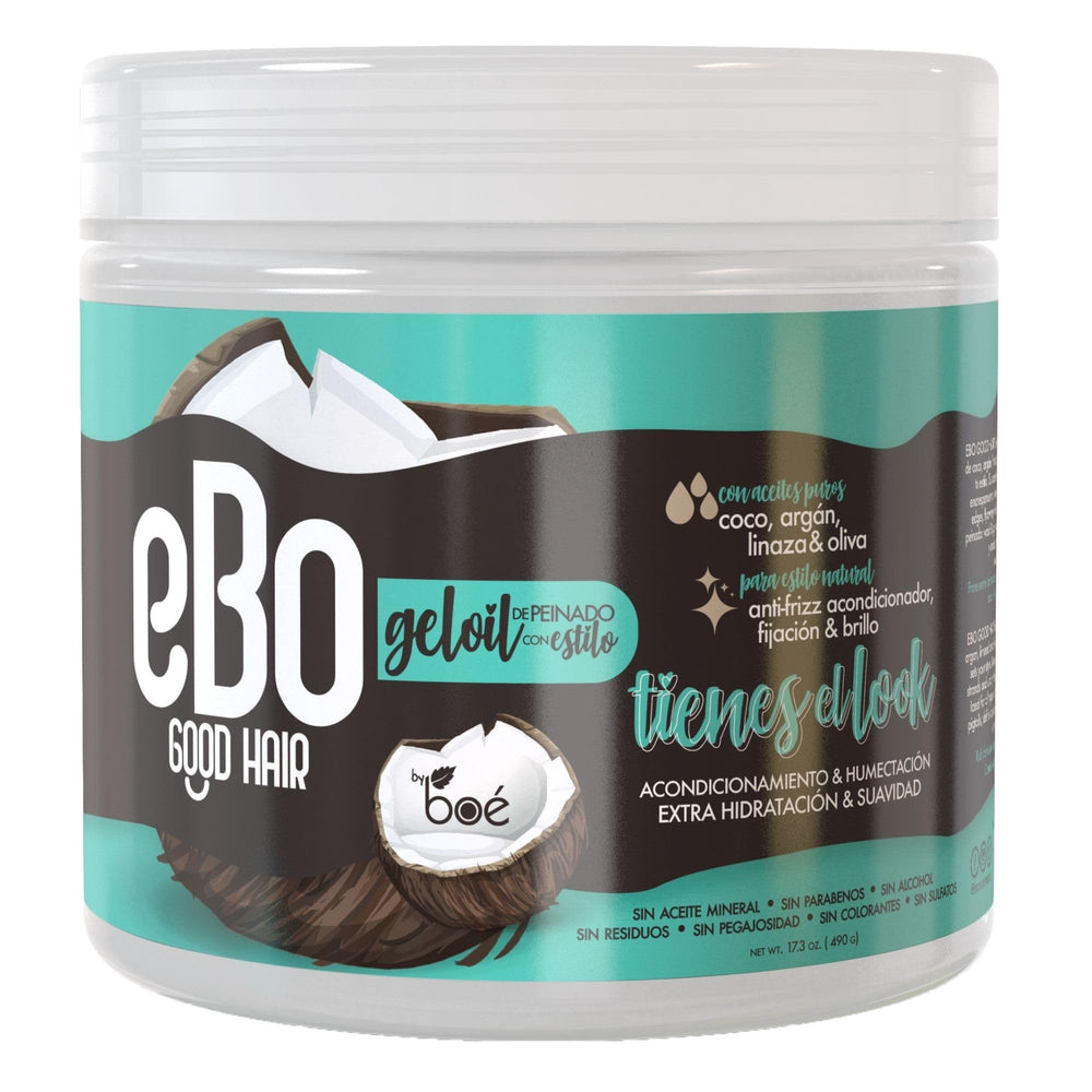 BOÉ COSMETICS Ebo GelOil, bouteille-pompe pratique pour le coiffage.
