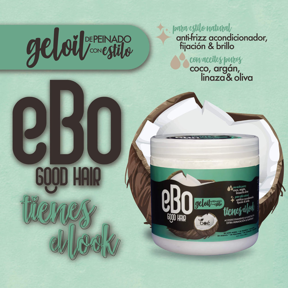 BOÉ COSMETICS Ebo GelOil, définition des boucles et contrôle des frisottis.