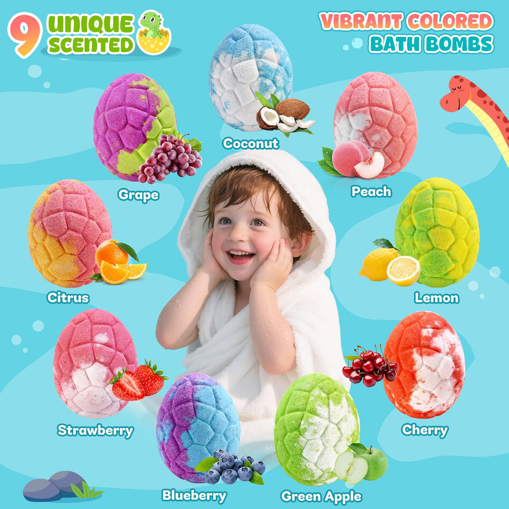 Bofuoos Bombe Bain Dinosaure, bulles colorées pour baignade magique.