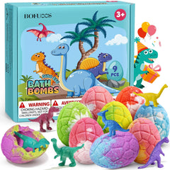 Bofuoos Dinosaure Bombe Bain avec surprise pour enfants, stimule l'imagination.