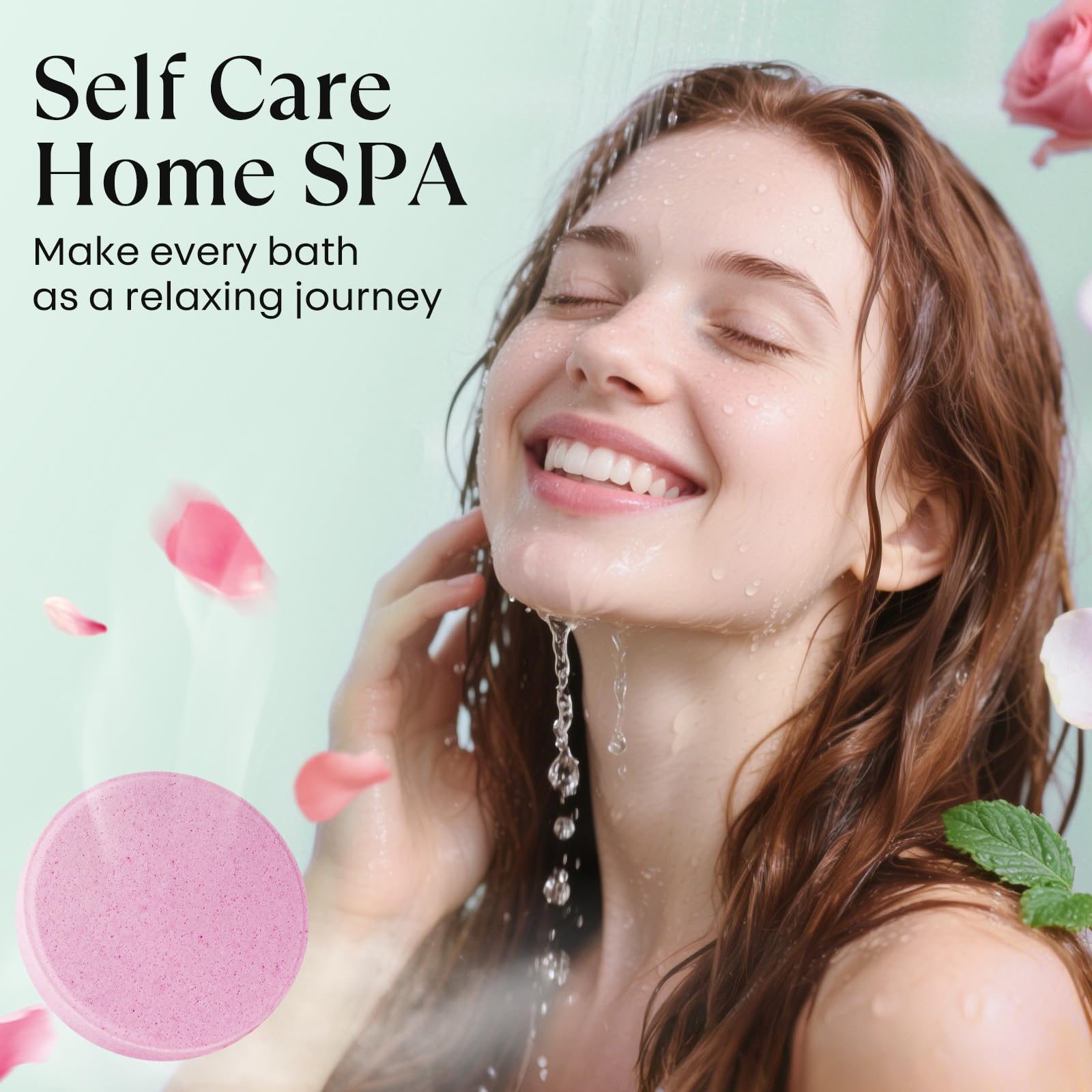 Galet douche Bofuoos Menthe-poivree: réveil frais et revitalisant.