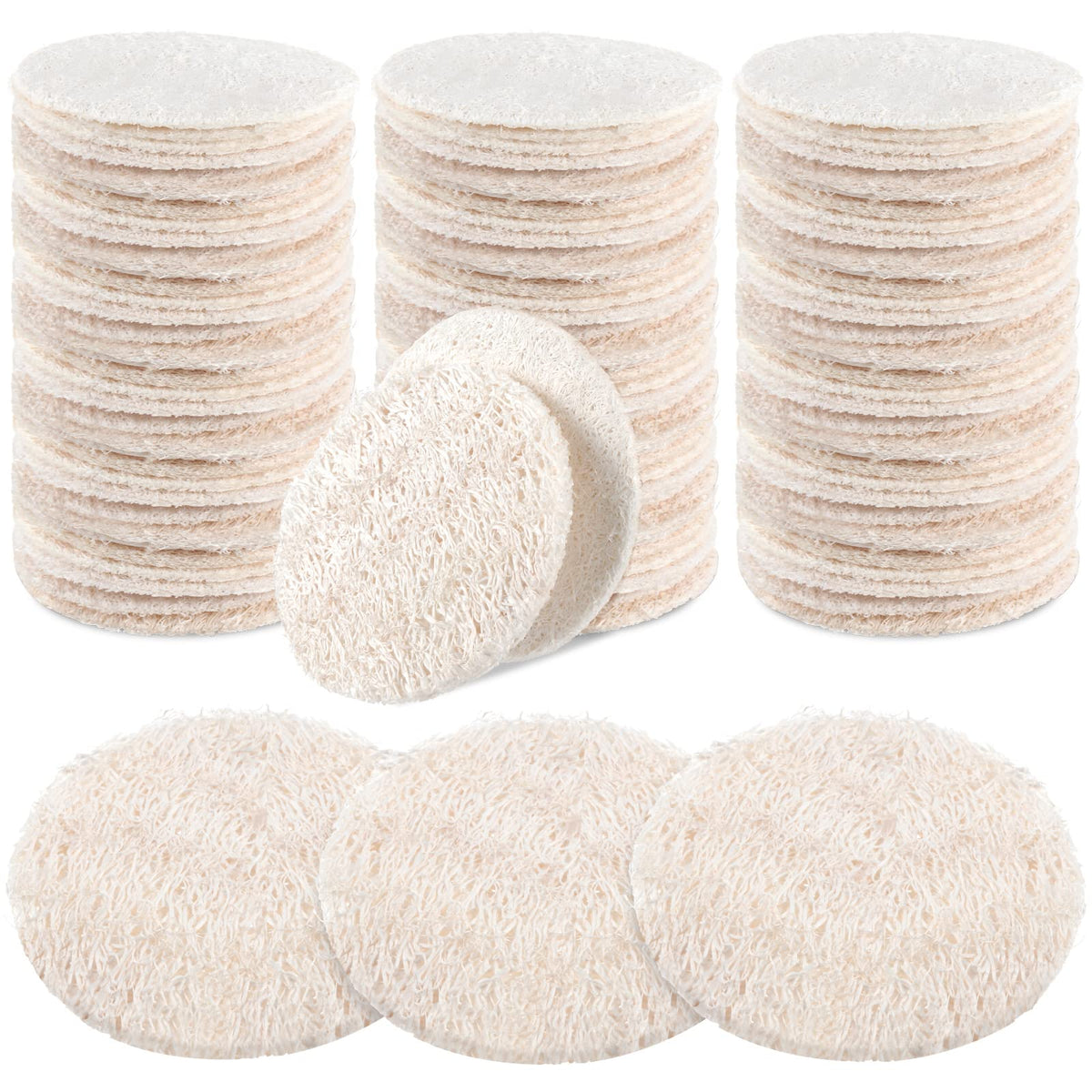 Pad exfoliant Bokon en éponge de luffa pour le visage, douceur exfoliante