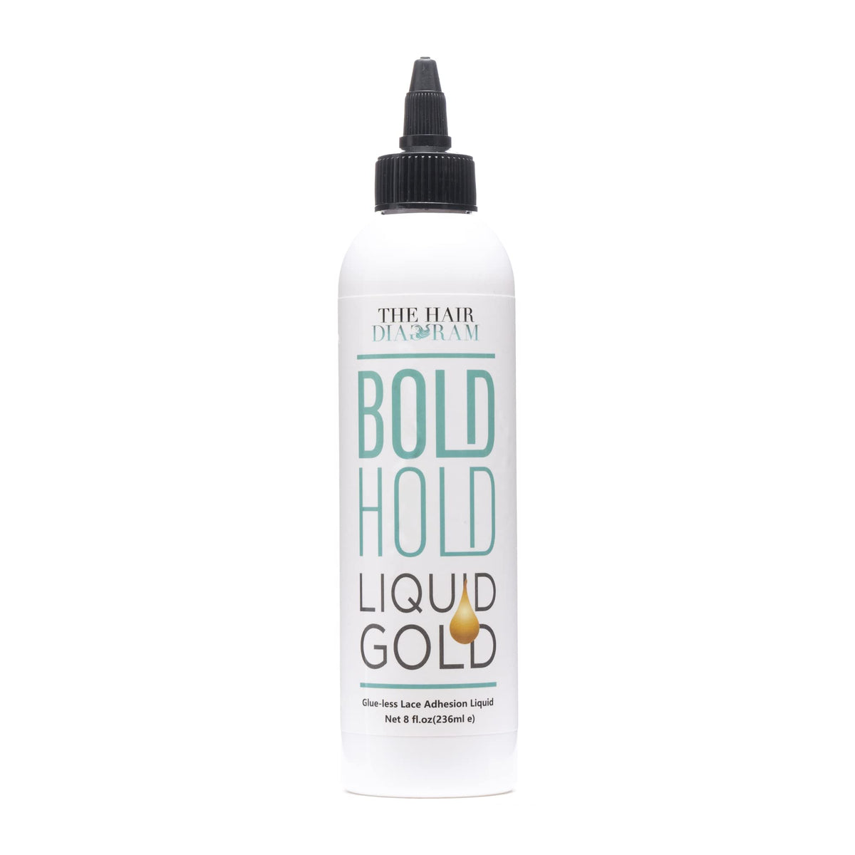 The Hair Diagram Bold Hold Liquid Gold — bouteille pratique pour fixation temporaire sans effort.