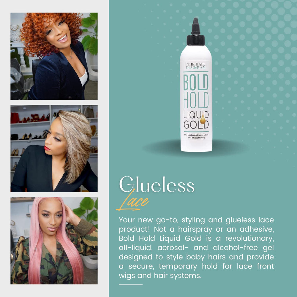 The Hair Diagram Bold Hold Liquid Gold — retrait à l’eau sans effort après utilisation.