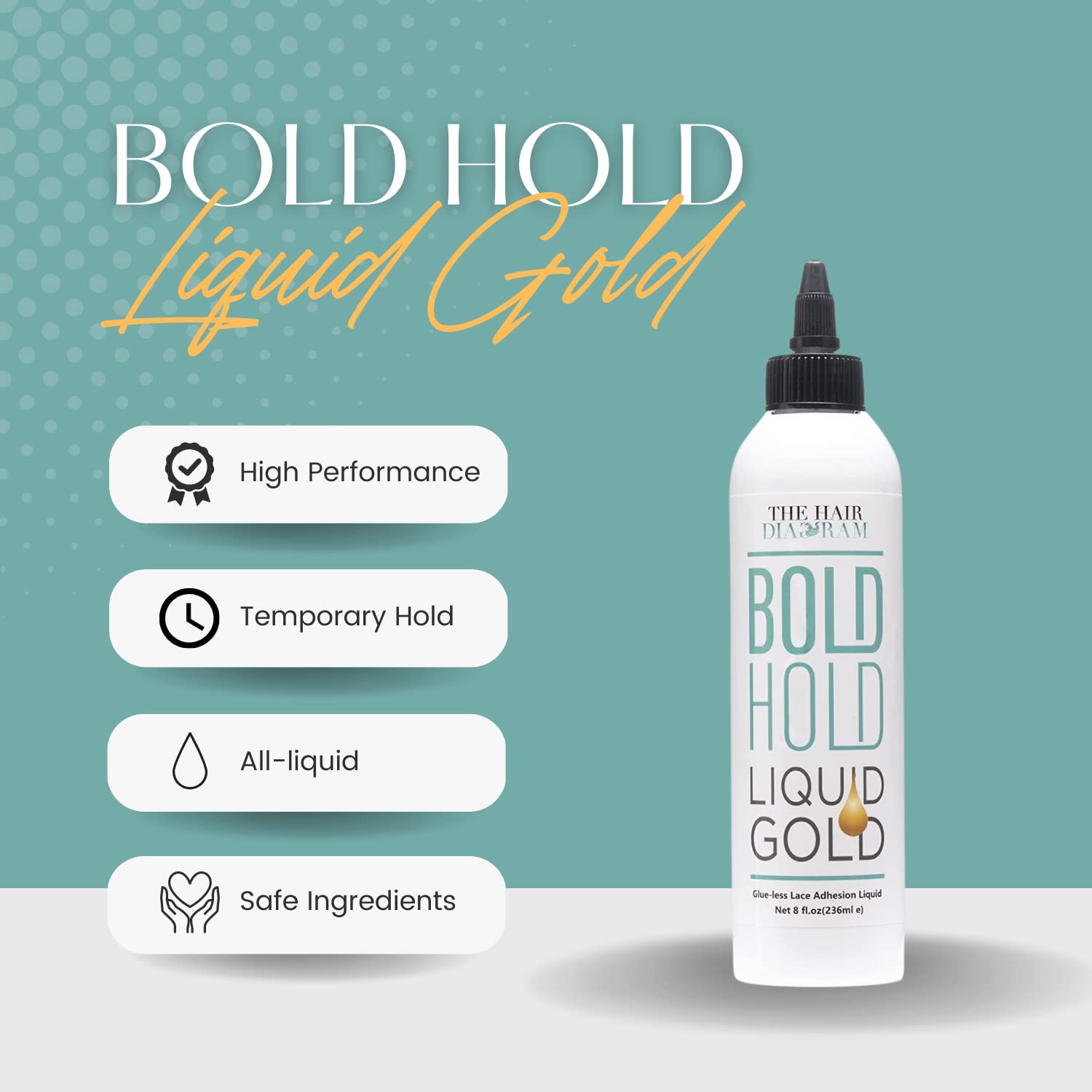 The Hair Diagram Bold Hold Liquid Gold — styling des poils-frontaux pour un look naturel.