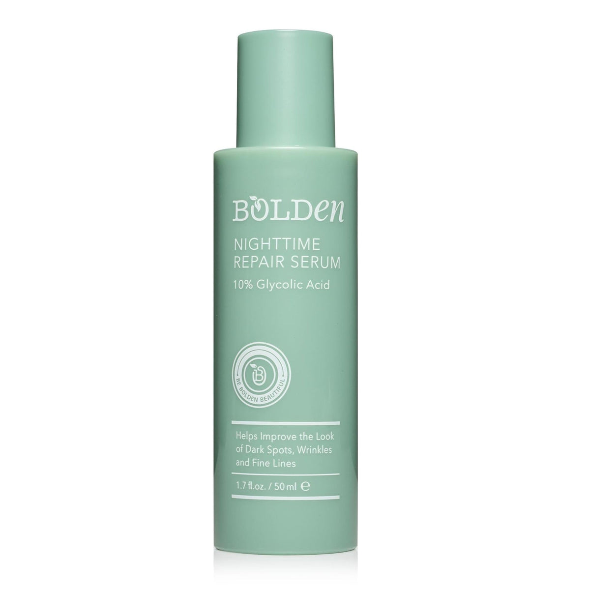 Bolden Sérum Nuit Réparateur : flacon élégant prêt pour le soin nocturne et l'uniformité du teint.