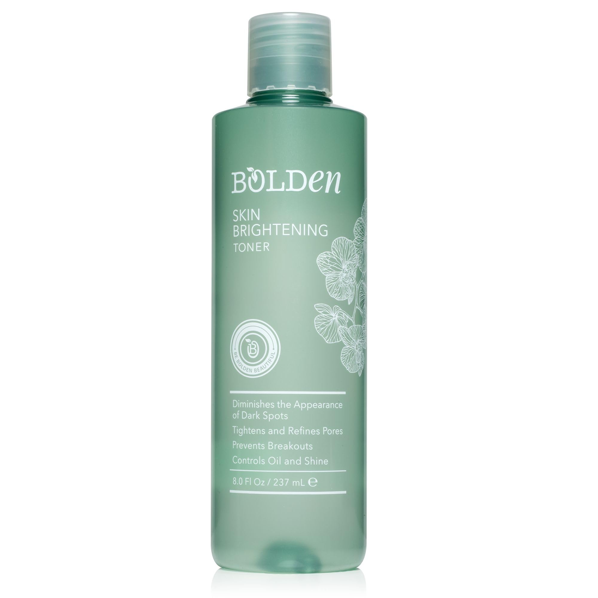 Bolden tonique éclaircissant pour le visage, flacon clair et élégant.