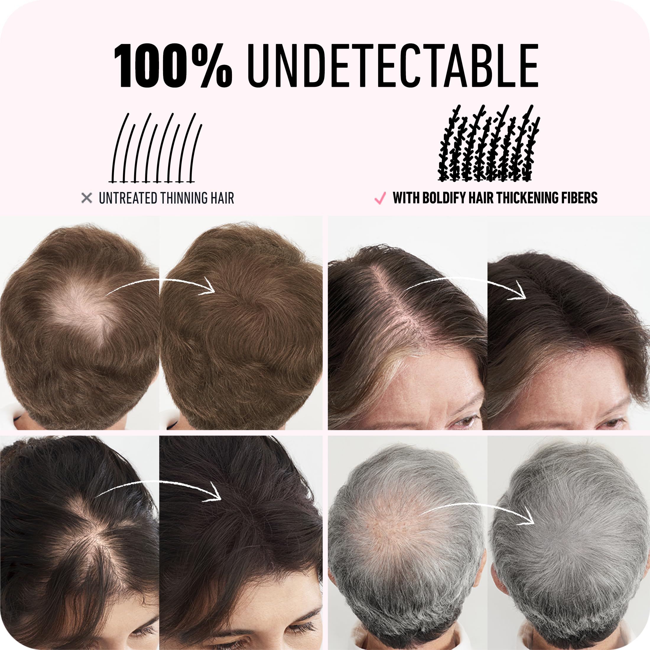 Boldify Hair Fibers 12g — choix couleur avec 14 teintes pour correspondance précise