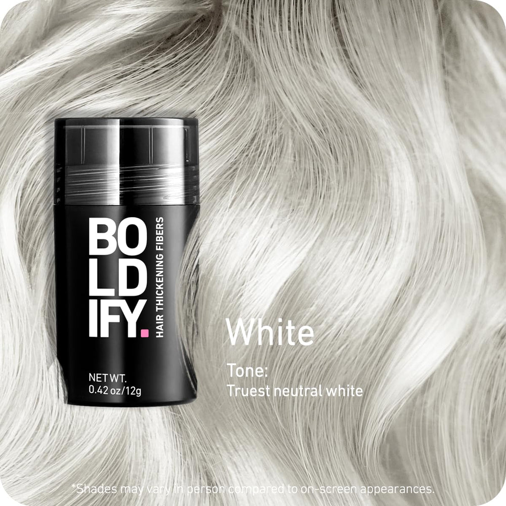 Boldify fibres cheveux démontrant la correspondance couleur sur 14 teintes