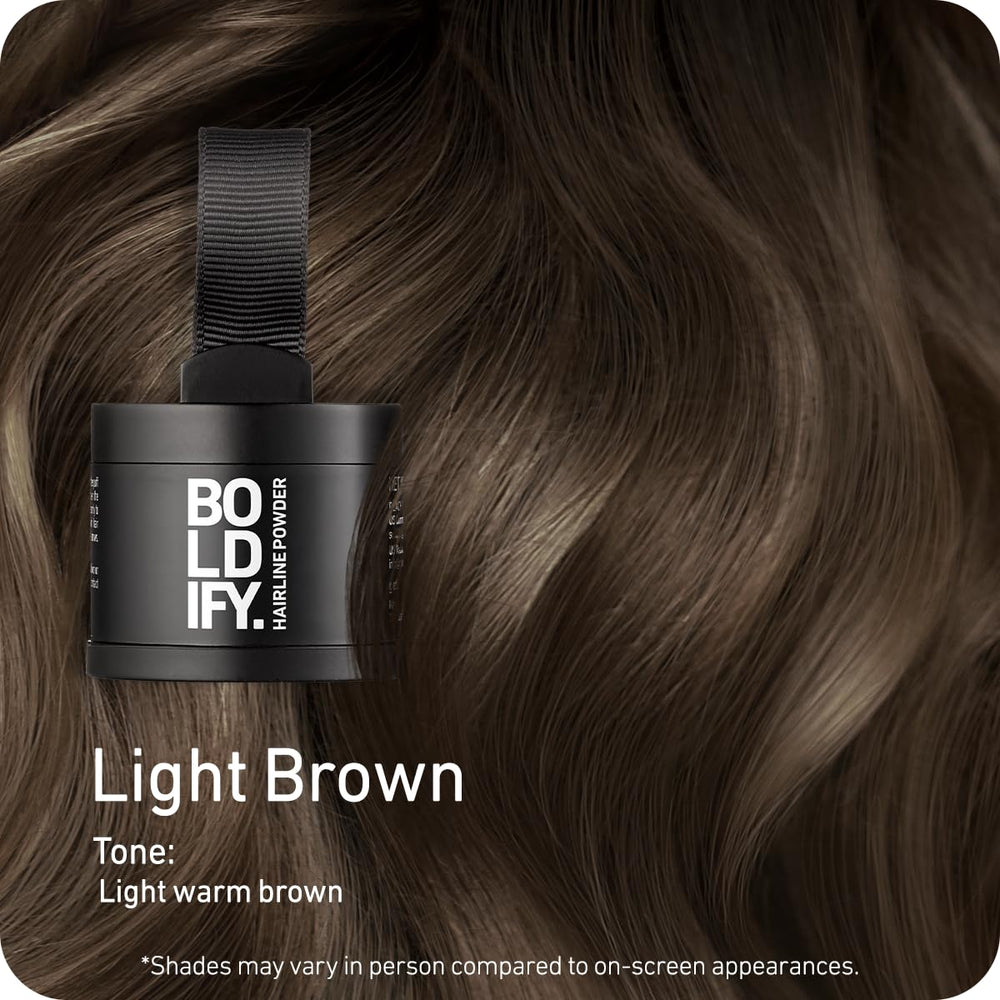 Boldify Hairline Powder offre une couverture des racines grises avec un fini naturel.