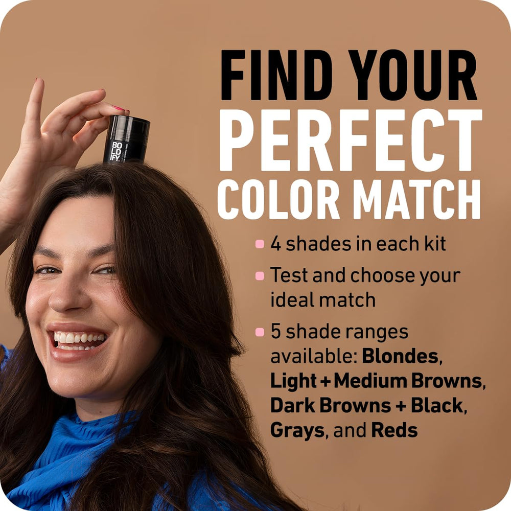 Boldify kit-echantillons-couleurs-cheveux-noirs: correspondance précise et couvrance discrète.