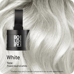Boldify Poudre Couverture Gris Rapide couvre rapidement les cheveux gris pour un look naturel.