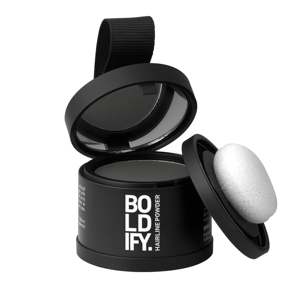 Boldify Poudre Ligne Cheveux couvre les racines gris foncé durable.