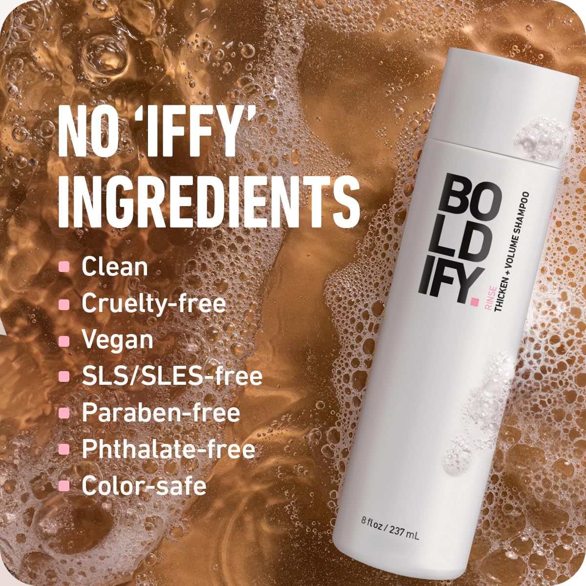Boldify Shampoing Frais - sensation agréable après lavage et parfum léger.