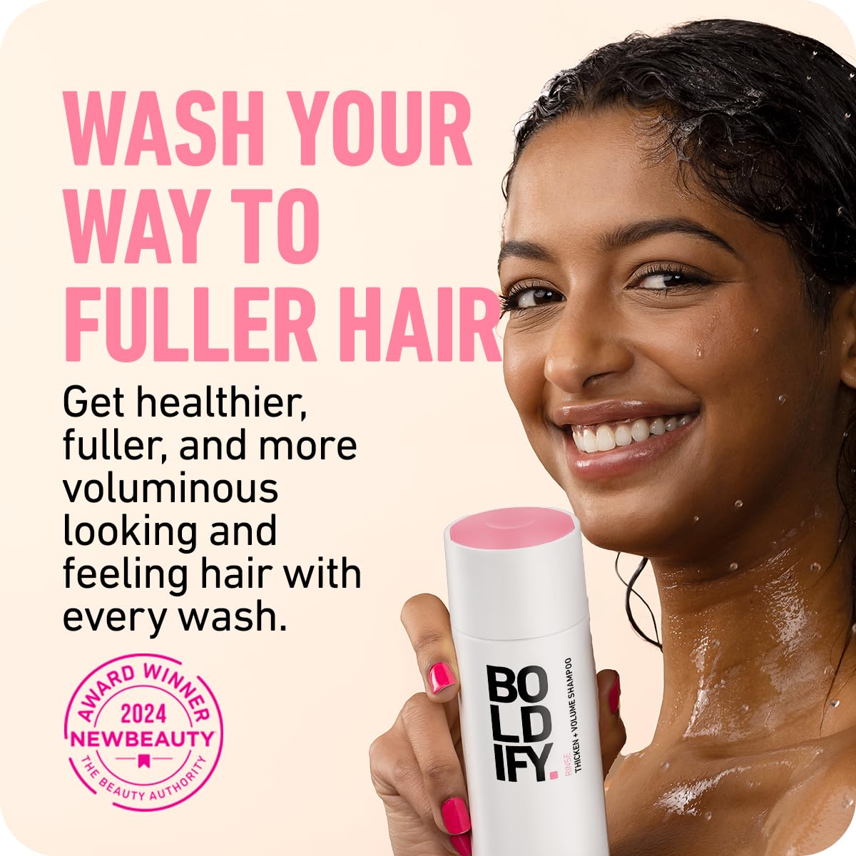 Boldify Shampoing Mousse Riche - texture visible et nettoyage en douceur.
