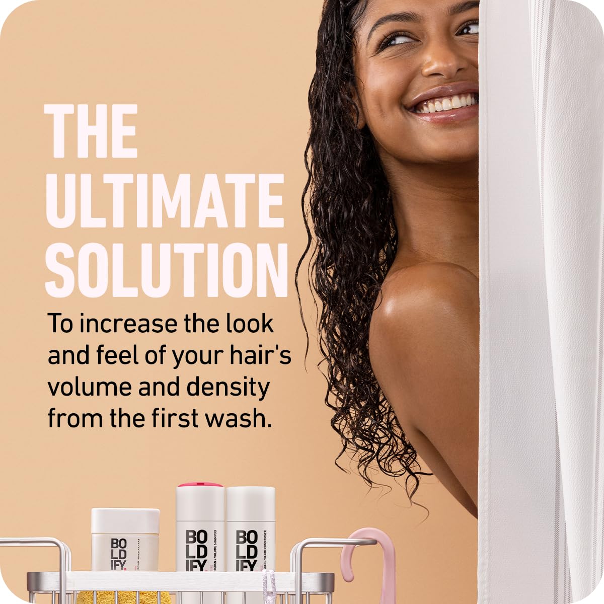 Boldify Thicken Volume Conditioner – pompe pratique pour une application précise.