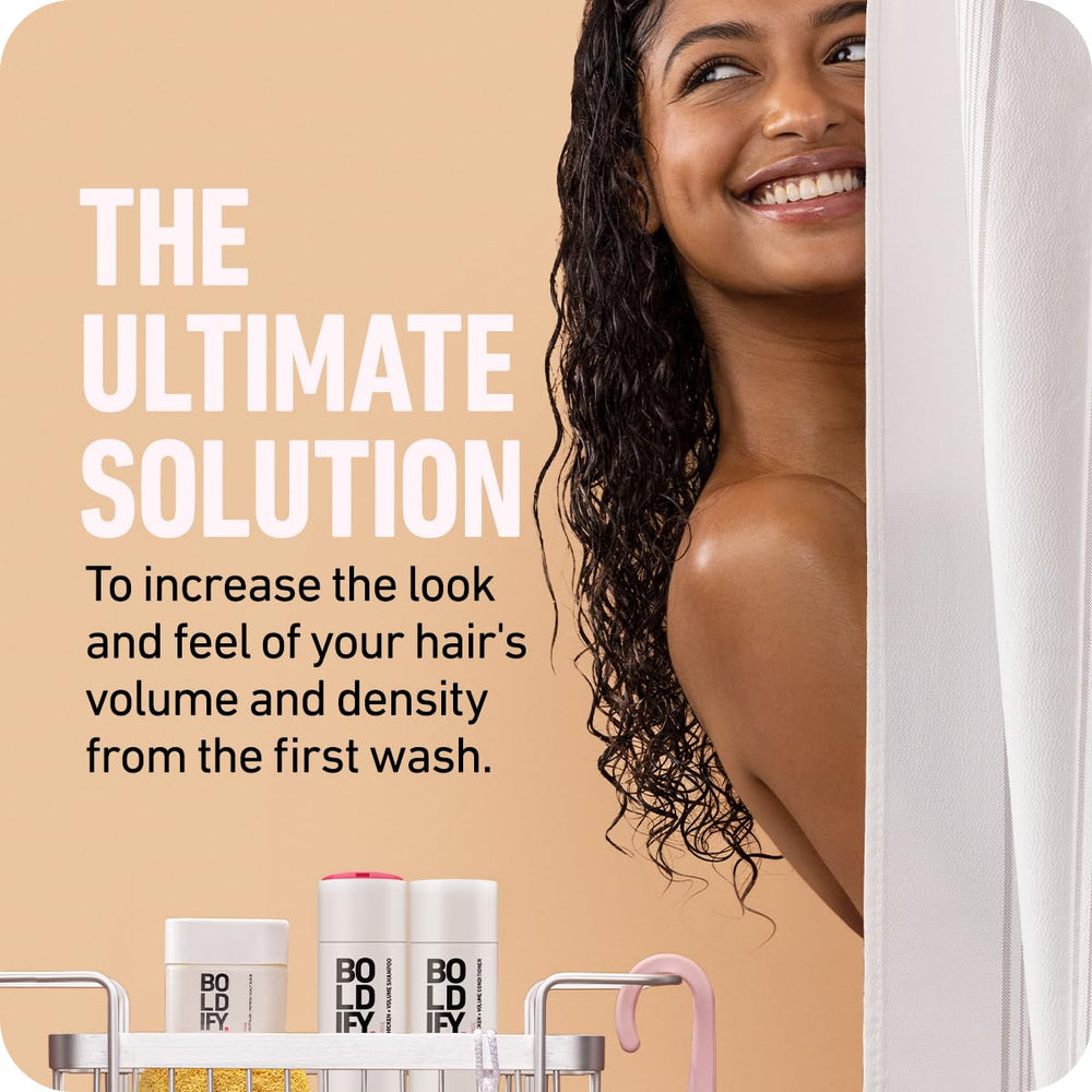 Boldify Thicken Volume Conditioner – pompe pratique pour une application précise.