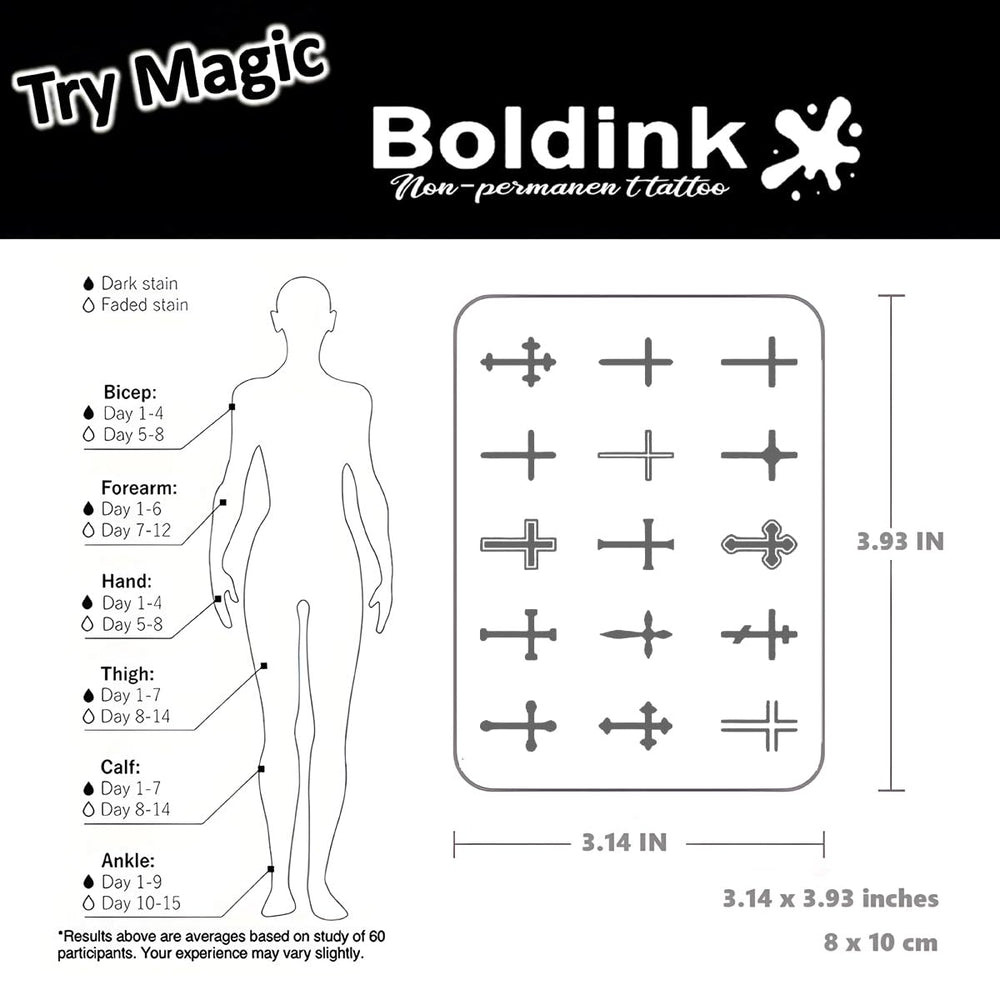 Boldink tatouages, couleur qui s’intensifie après 24–48 heures.