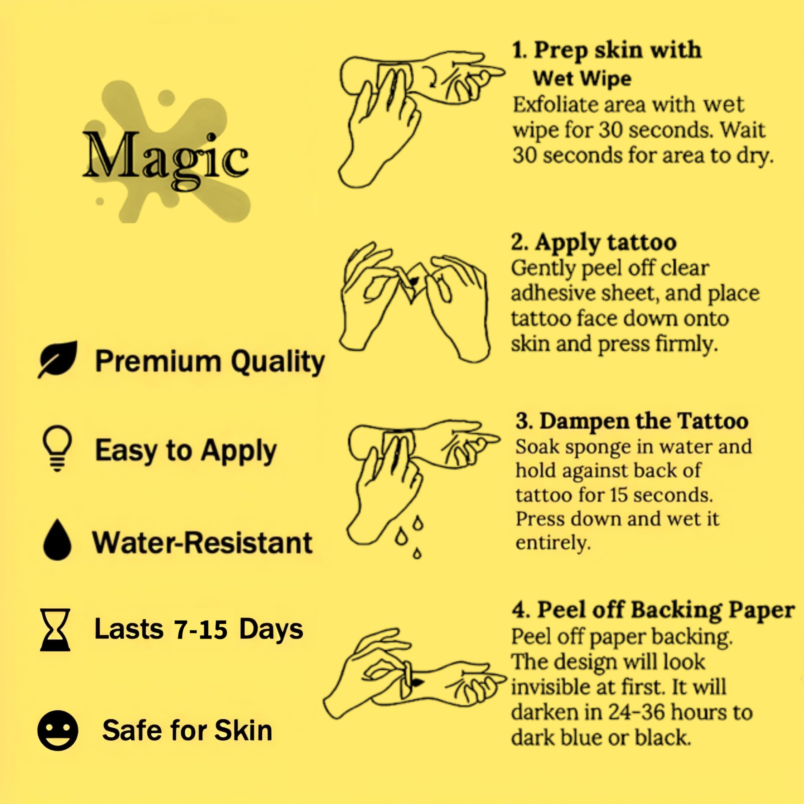 Boldink tatouages, coffret avec éponge professionnelle incluse.