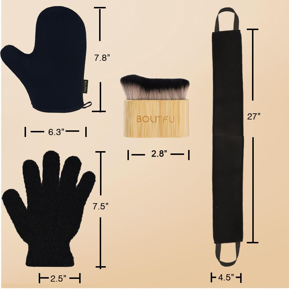 Kit quatre pièces BOLITFU pour bronzer sans effort et en douceur.