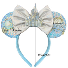 Bolonar bandeau oreilles-souris noeuds-chateau, parfait pour déguisements et parcs d'attractions.