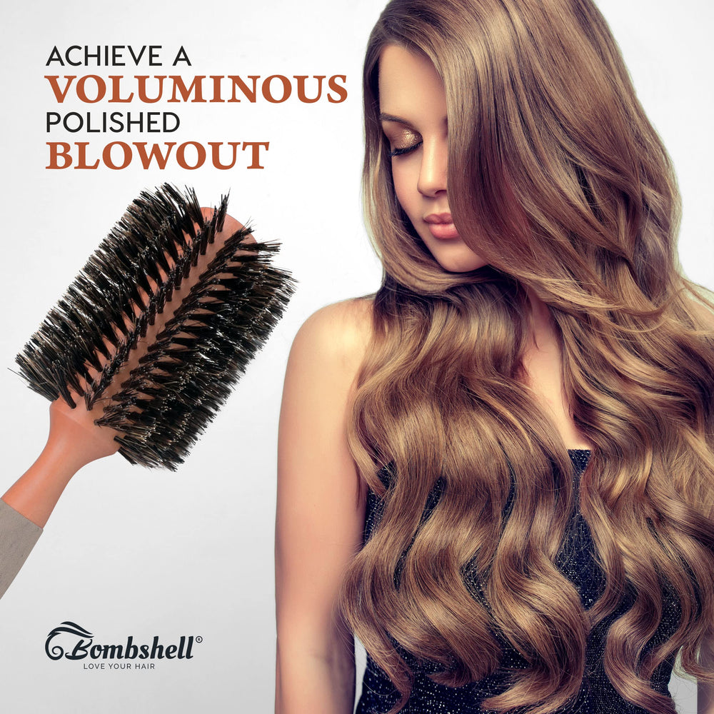 Bombshell brosse ronde aide à réduire les frisottis lors du brossage.