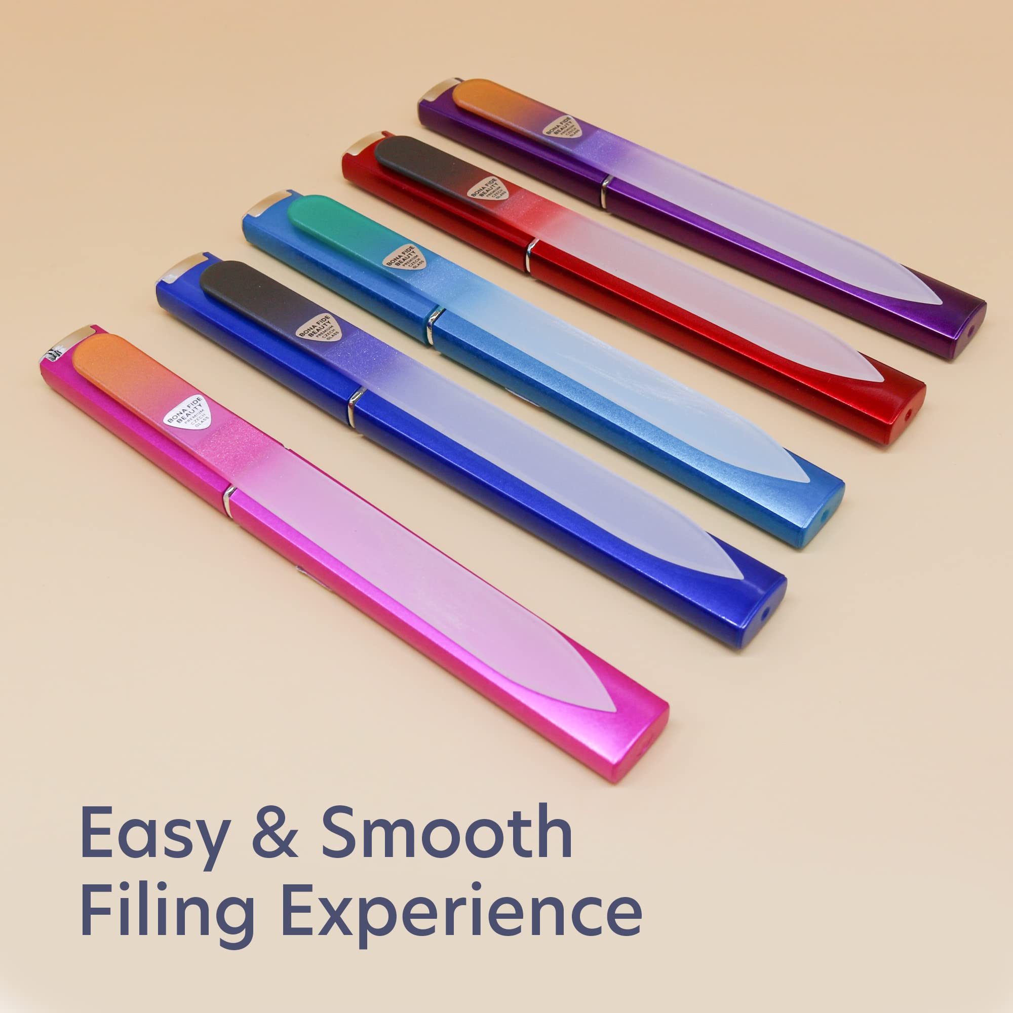 Etui rigide Bona Fide Beauty pour protéger les limes en verre lors du rangement.
