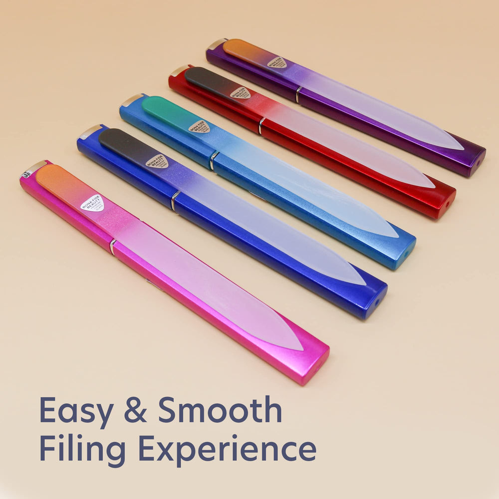 Etui rigide Bona Fide Beauty pour protéger les limes en verre lors du rangement.