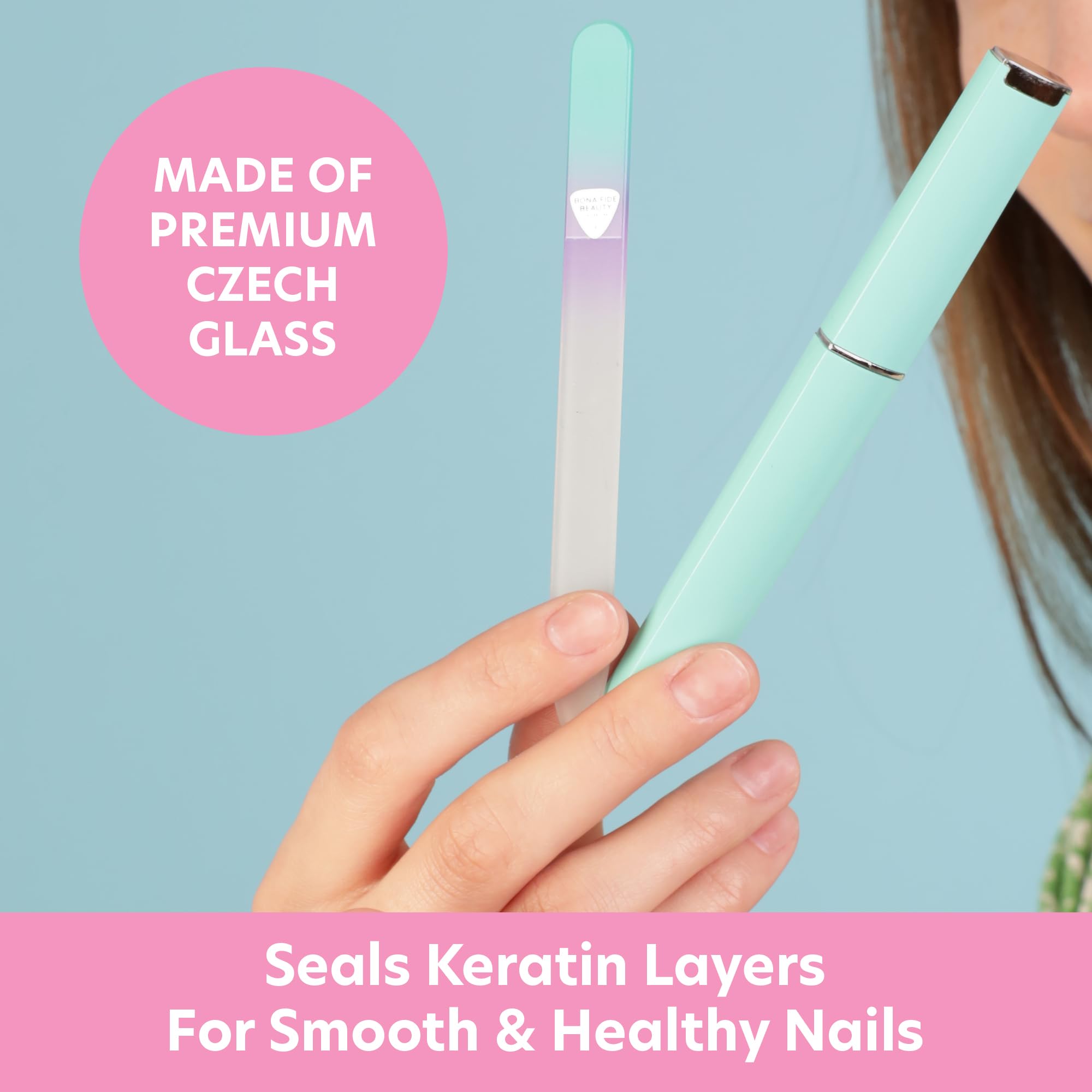 Bona Fide Beauty lime en verre tchèque pour ongles naturels, douceur et efficacité