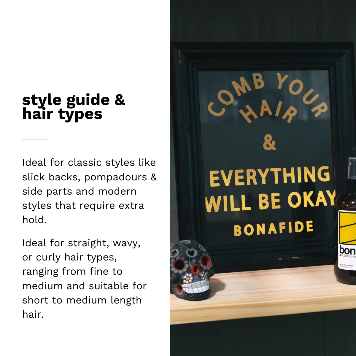 Bona Fide Pomade, formule sans peluchage pour coiffage net