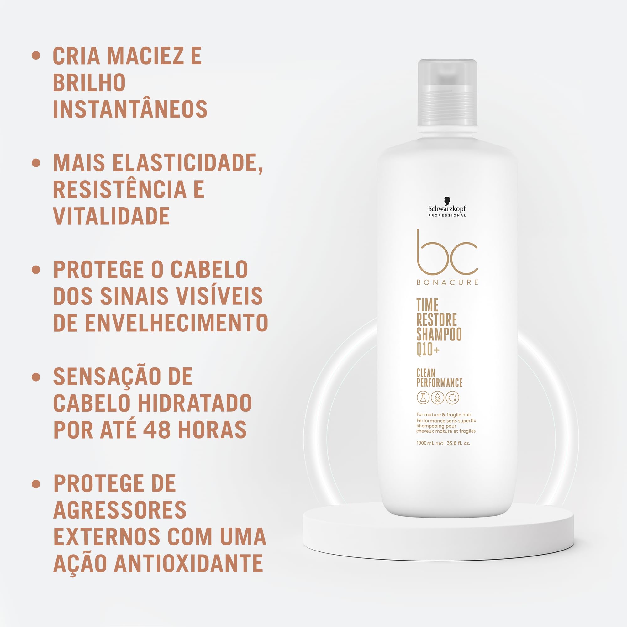 Bonacure Q10+ Time Restore — texture crème prête à nourrir la fibre.