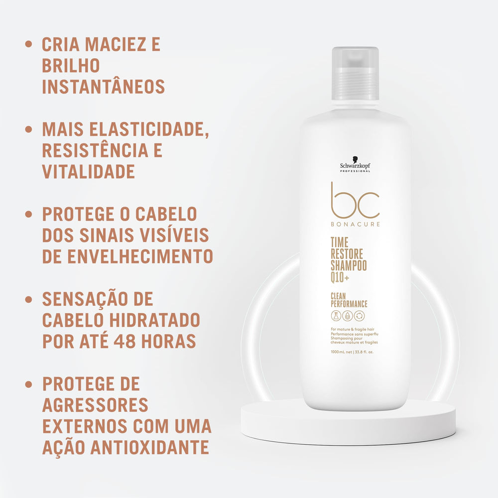 Bonacure Q10+ Time Restore — texture crème prête à nourrir la fibre.