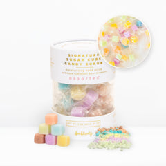 Bonblissity cubes-sucres-gommage-ensemble : exfoliation légère et hydratation en une étape.