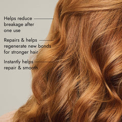 Application du soin sur longueurs pour cheveux renforcés.