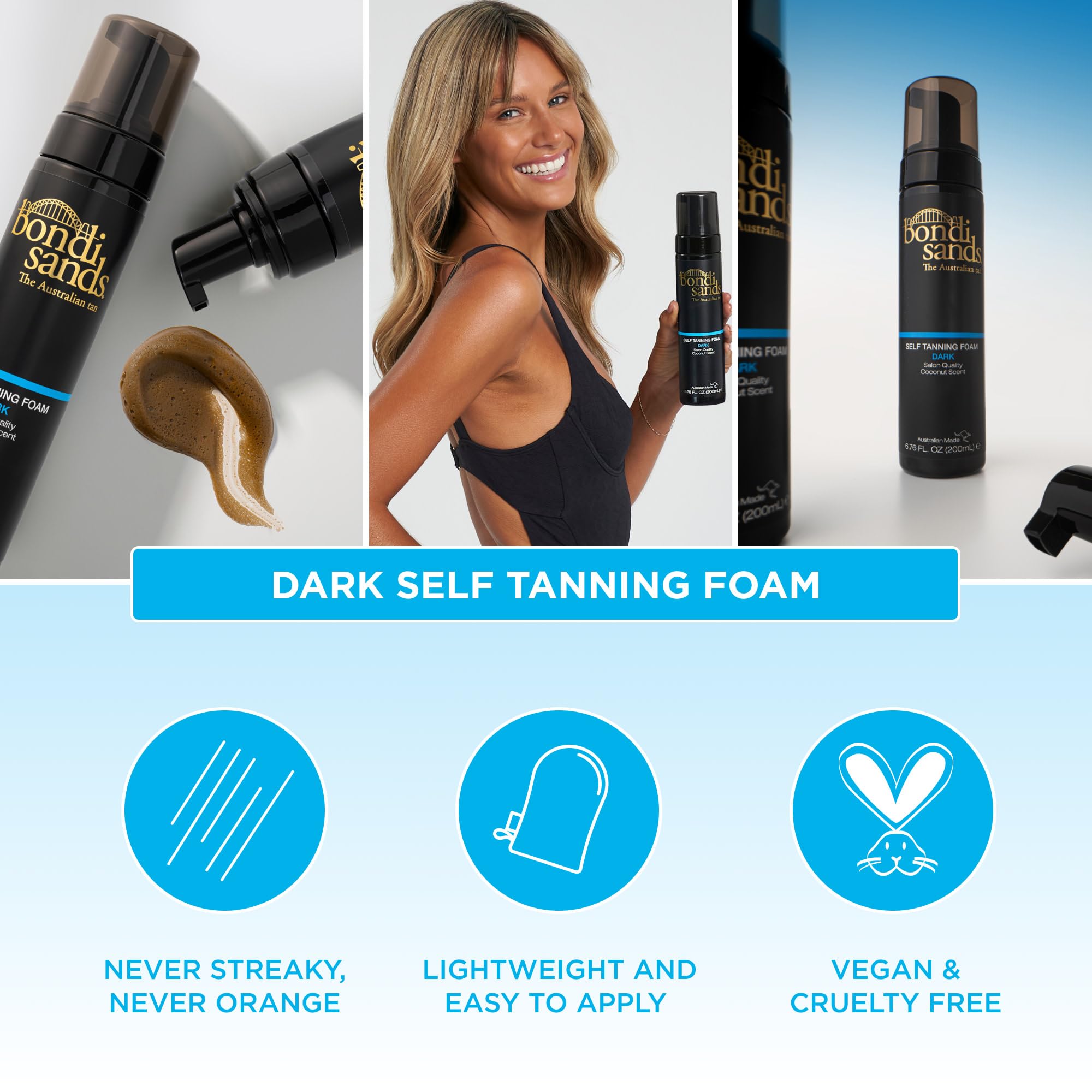 Bondi Sands Finition Sans Traces, teint bronzé naturel.