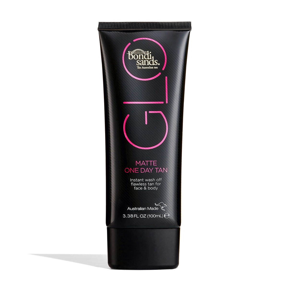 Bondi Sands GLO Matte One Day Tan – flacon 100 ml prêt à l’emploi, fini bronze instantané.