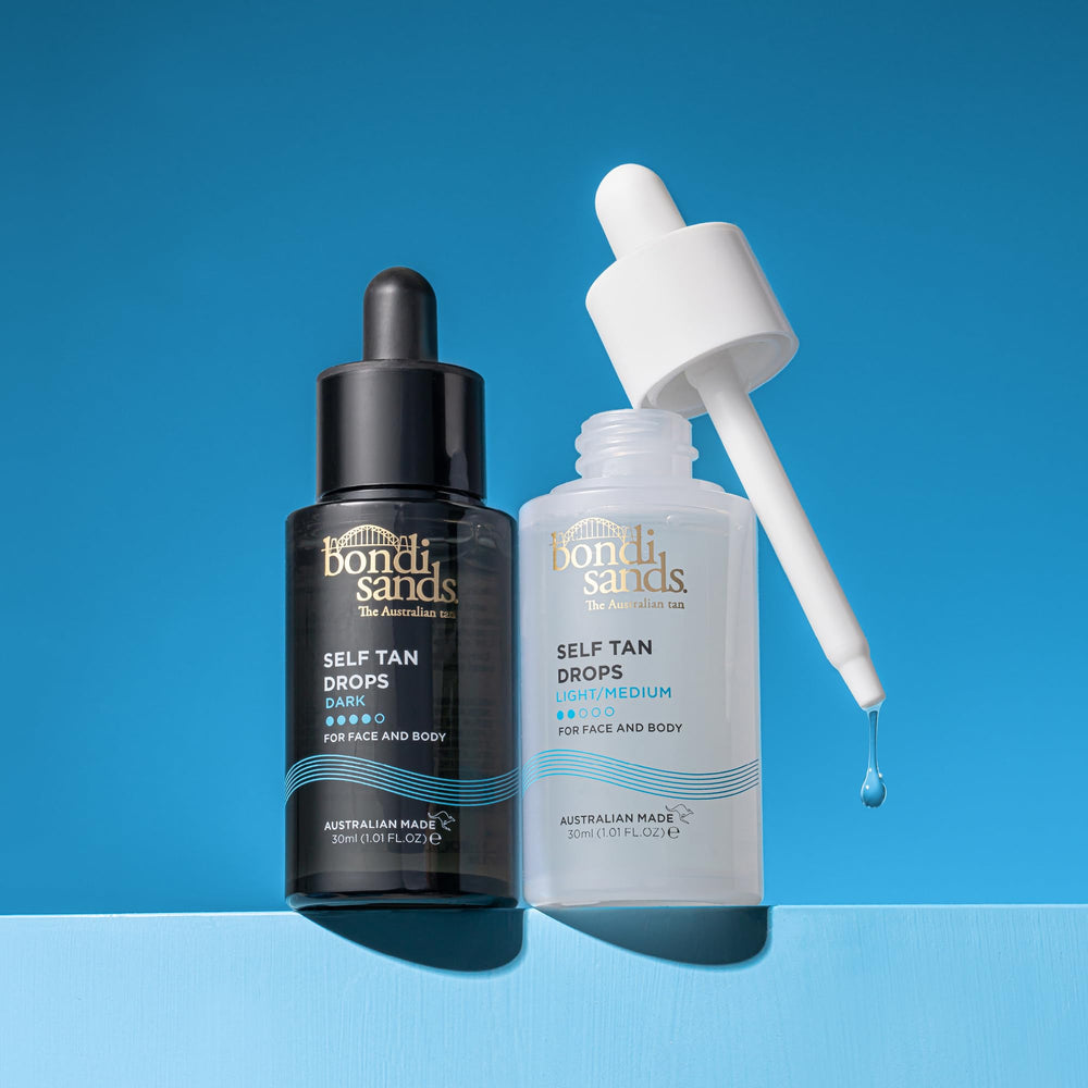 Packaging élégant et pratique Bondi Sands pour démarrer votre bronzage.