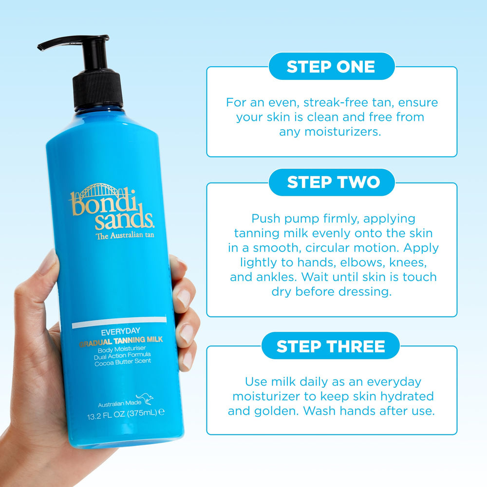 Bondi Sands Lait Graduel – teint doré naturel sans traces.