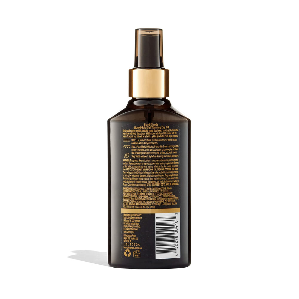 Pulvérisateur Bondi Sands Liquid Gold facilite une application propre et précise.