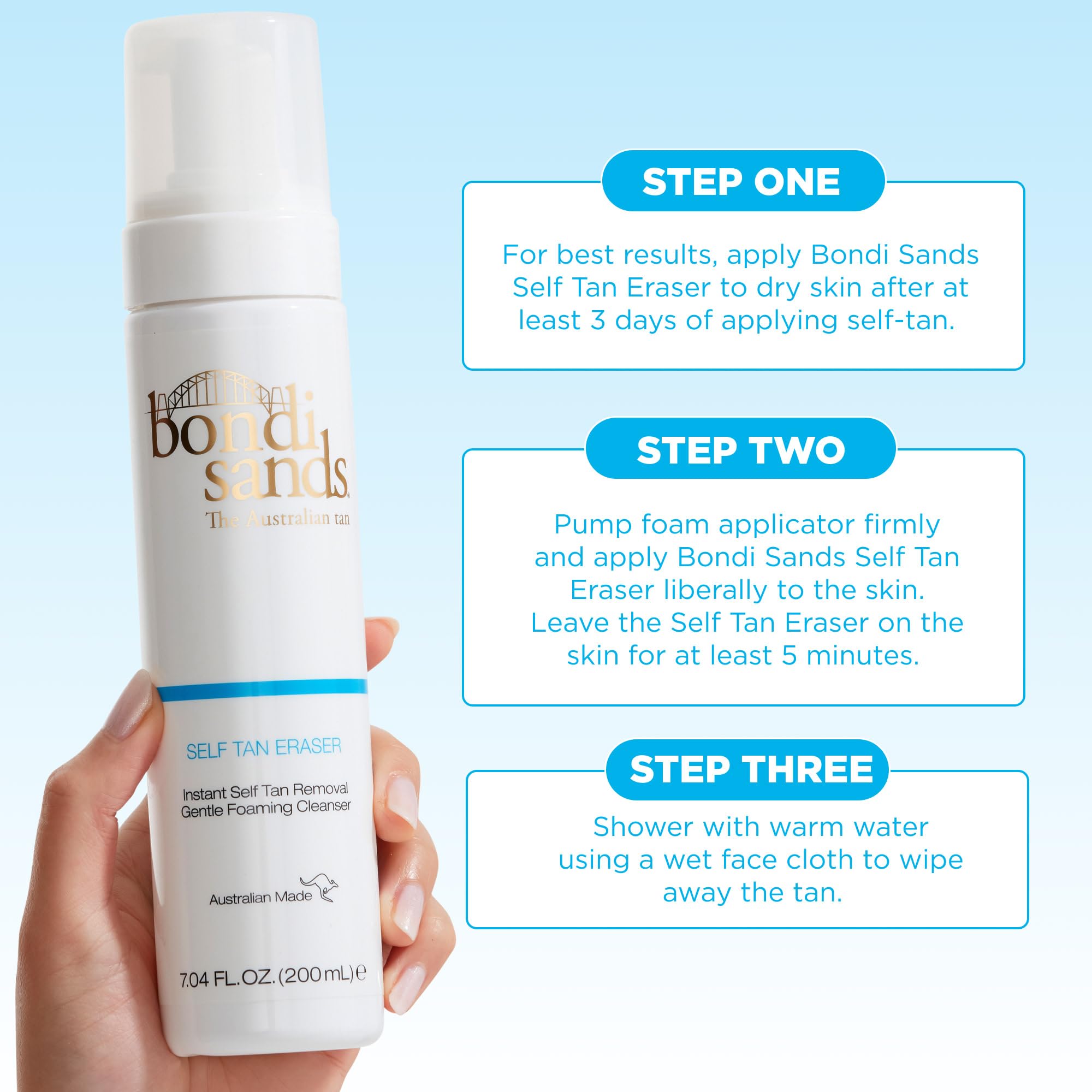 Bondi Sands Self Tan Eraser – formulation douce respectueuse de la peau.