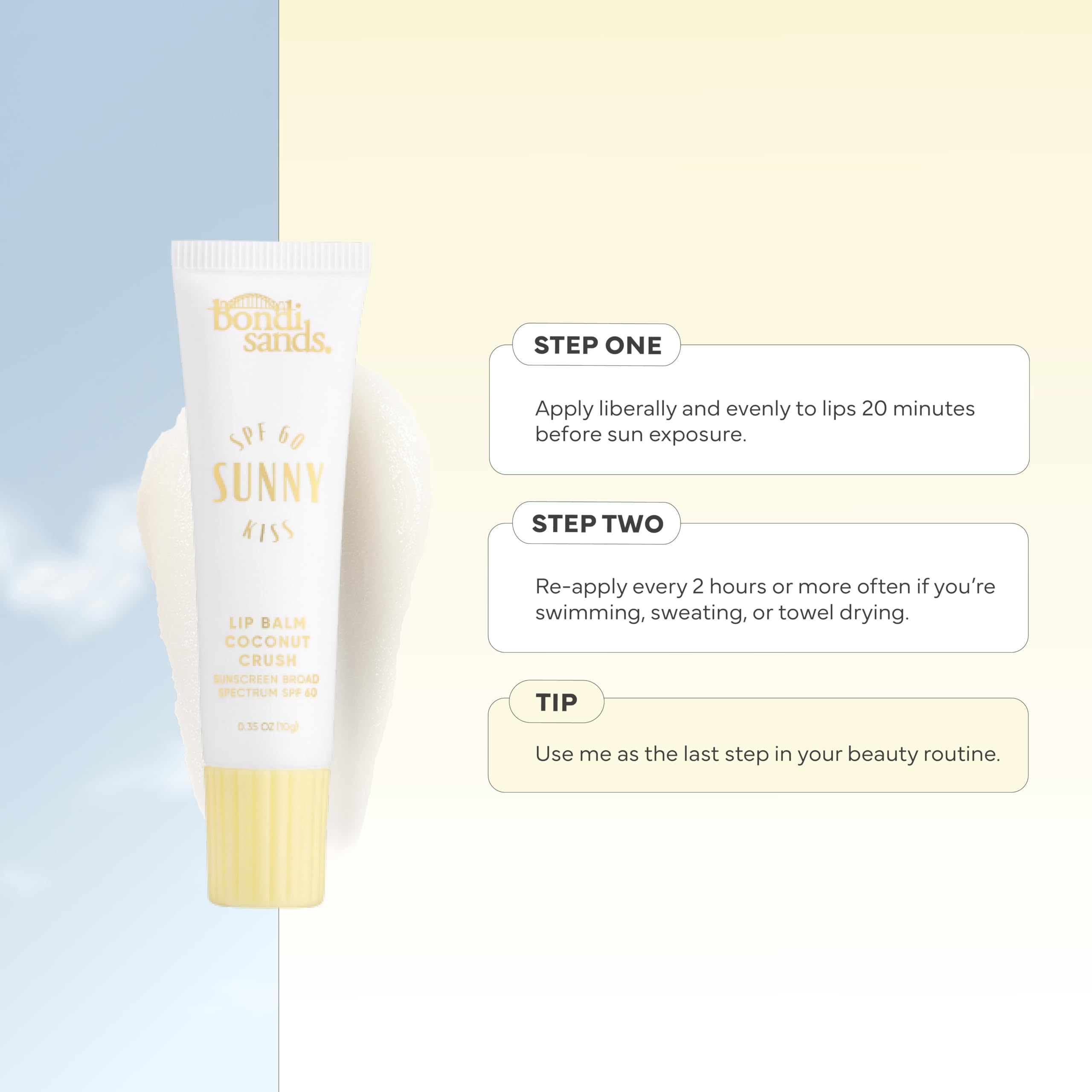 Bondi Sands Sunny Kiss SPF 60 protection durable pour les lèvres sensibles