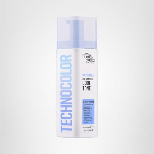 Bondi Sands Technocolor Sapphire rendu naturel et progressif sans teinte chaude.