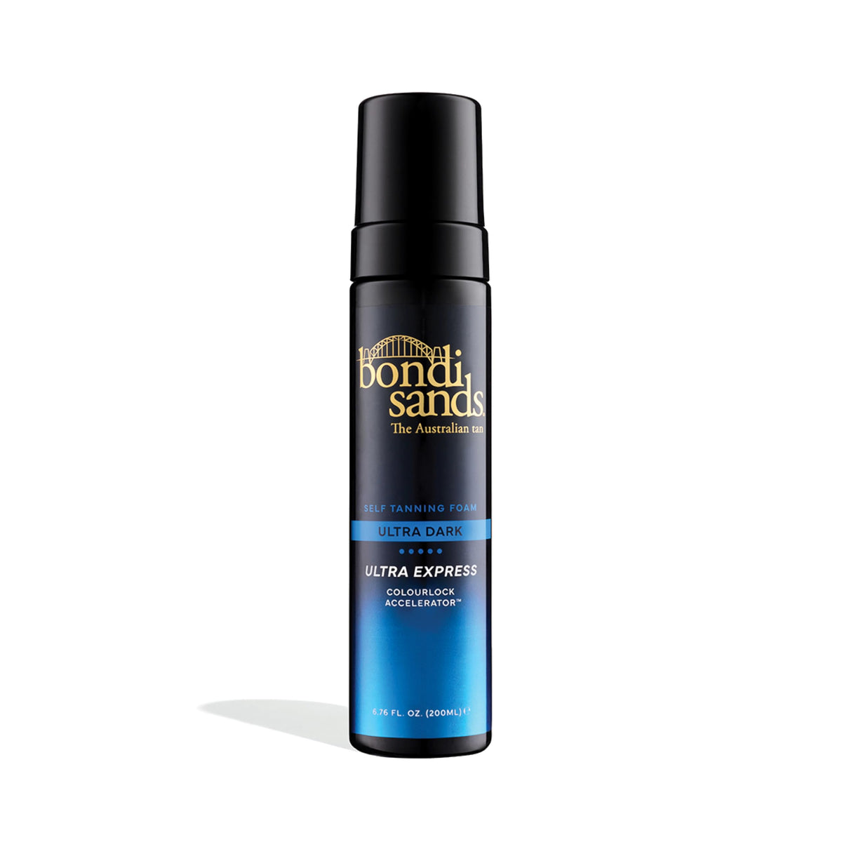 Bondi Sands Ultra Express Mousse Autobronzante – bouteille, texture légère pour une application homogène.
