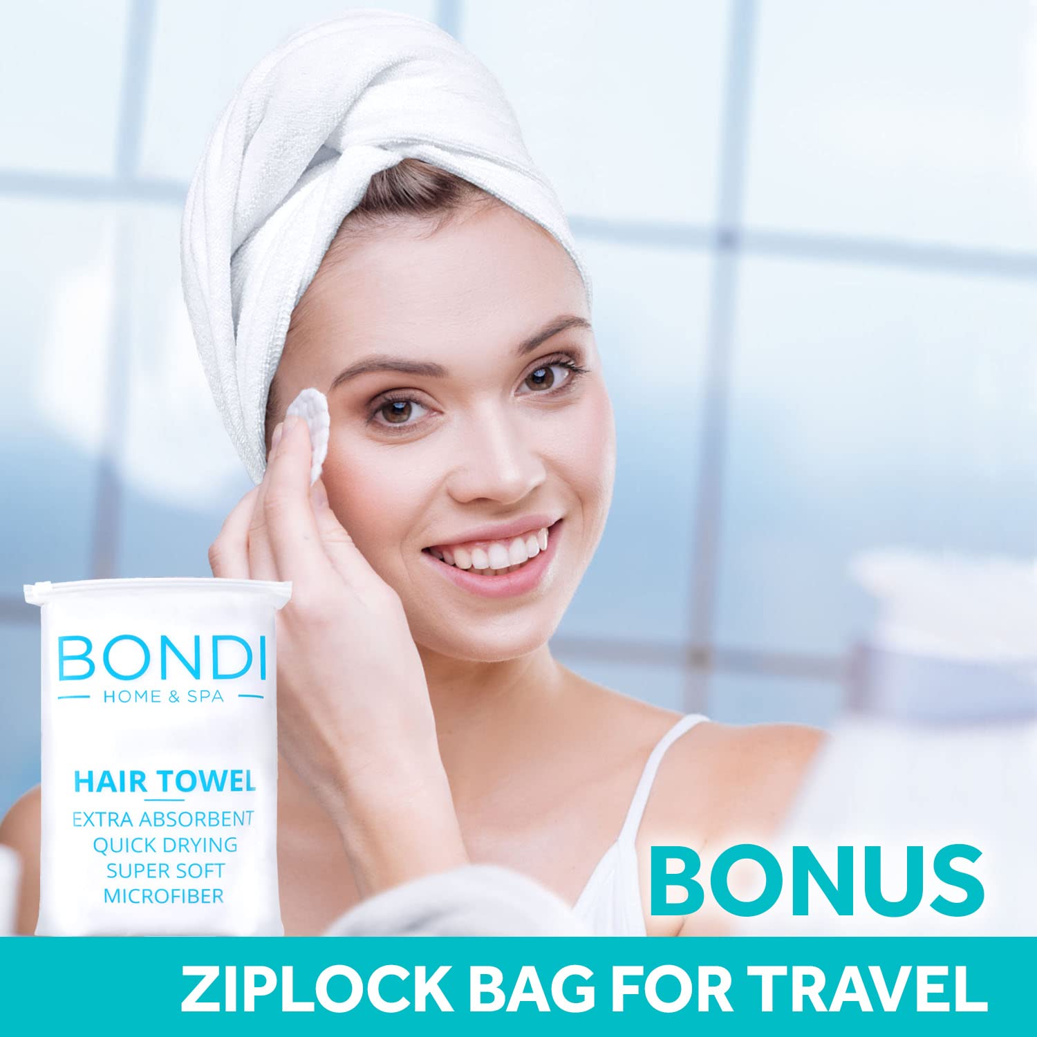 Bondi SPA sac Ziplock étanche – pratique en voyage pour garder la serviette sèche.