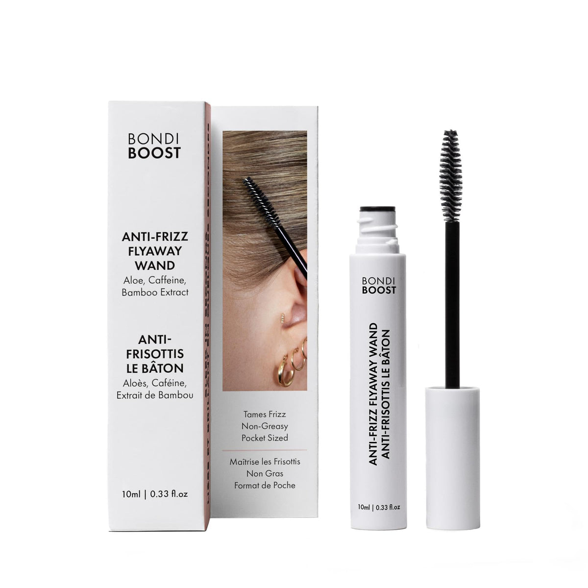BONDIBOOST Anti-Frisottis Stick en action, frisottis maîtrisés rapidement.