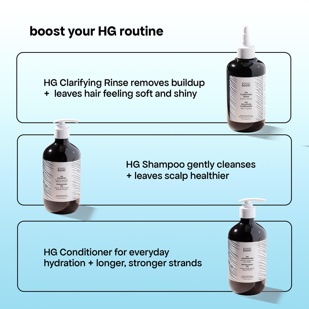 BondiBoost HG Rinçage Clarifiant – fabriqué en Australie, vegan et cruelty-free.